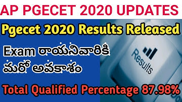 AP PGECET 2020 results released today | Ap pgecet 2020 results | Today latest news