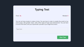 Typing Test Web App Using HTML, CSS & JavaScript - JavaScript Projects screenshot 5