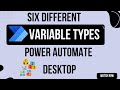 Create Variable Data Types in Power Automate Desktop | Power Automate Desktop Variable Types