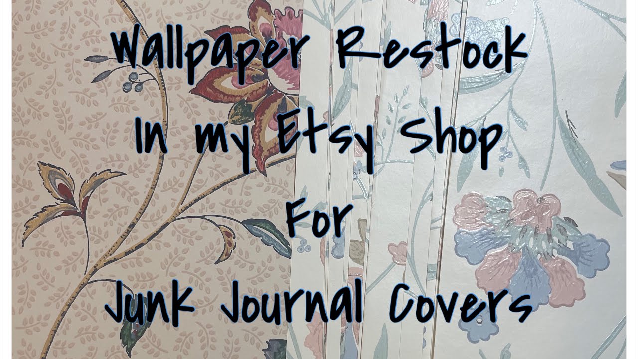 Floral wallpaper 12” x 9” Etsy restock for junk journal covers-For Sale