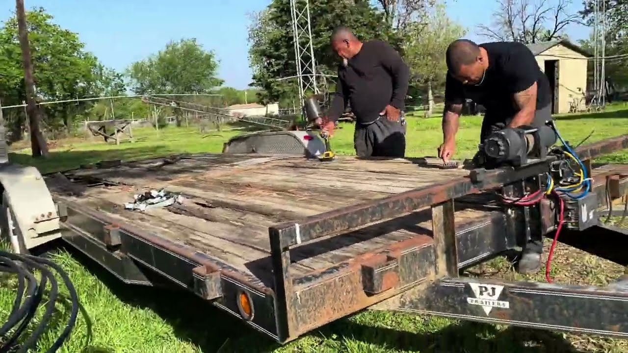 Replacing Wood Deck on Car Hauler Trailer