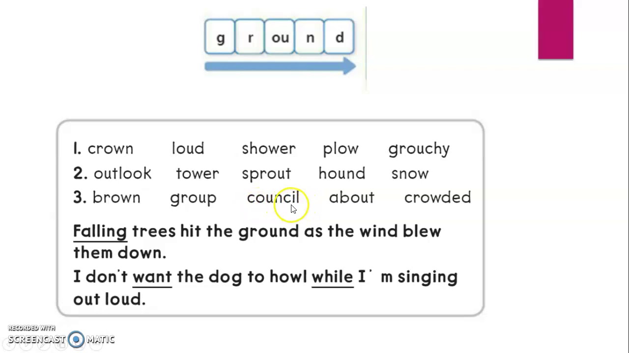Five minute phonics for second grade ou ow youtube