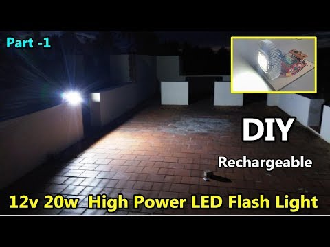 DIY - 12v 20w High Power LED Flasher Light | Rechargeable | POWER GEN