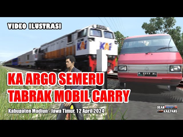DUE TO DESIRE ‼️ CARRY CAR WAS CRASHED BY ARGO SEMERU TRAIN in MADIUN | Train Simulator class=