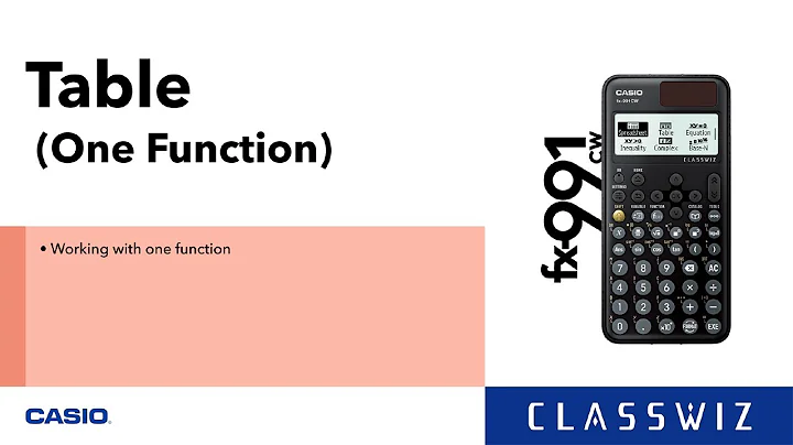 ClassWiz CW Series Calculator Tutorial - Table(One Function)