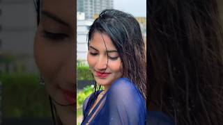 Dancing In Rain Blue Saree Wet Look Chatri Na Khol Barshat Me Viral Desi Dance