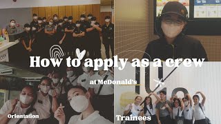 How to apply as a service crew at McDonald's + process