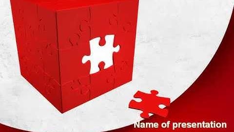 Red Cube Puzzle PowerPoint Template by PoweredTemplate.com