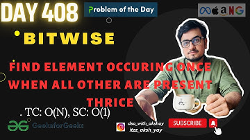 Find element occuring once when all other are present thrice | GFG POTD | Google | BitWise | 04 Jan