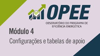 OPEE - Módulo 4: Configurações e tabelas de apoio OPEE - Módulo 4: Configurações e tabelas de apoio