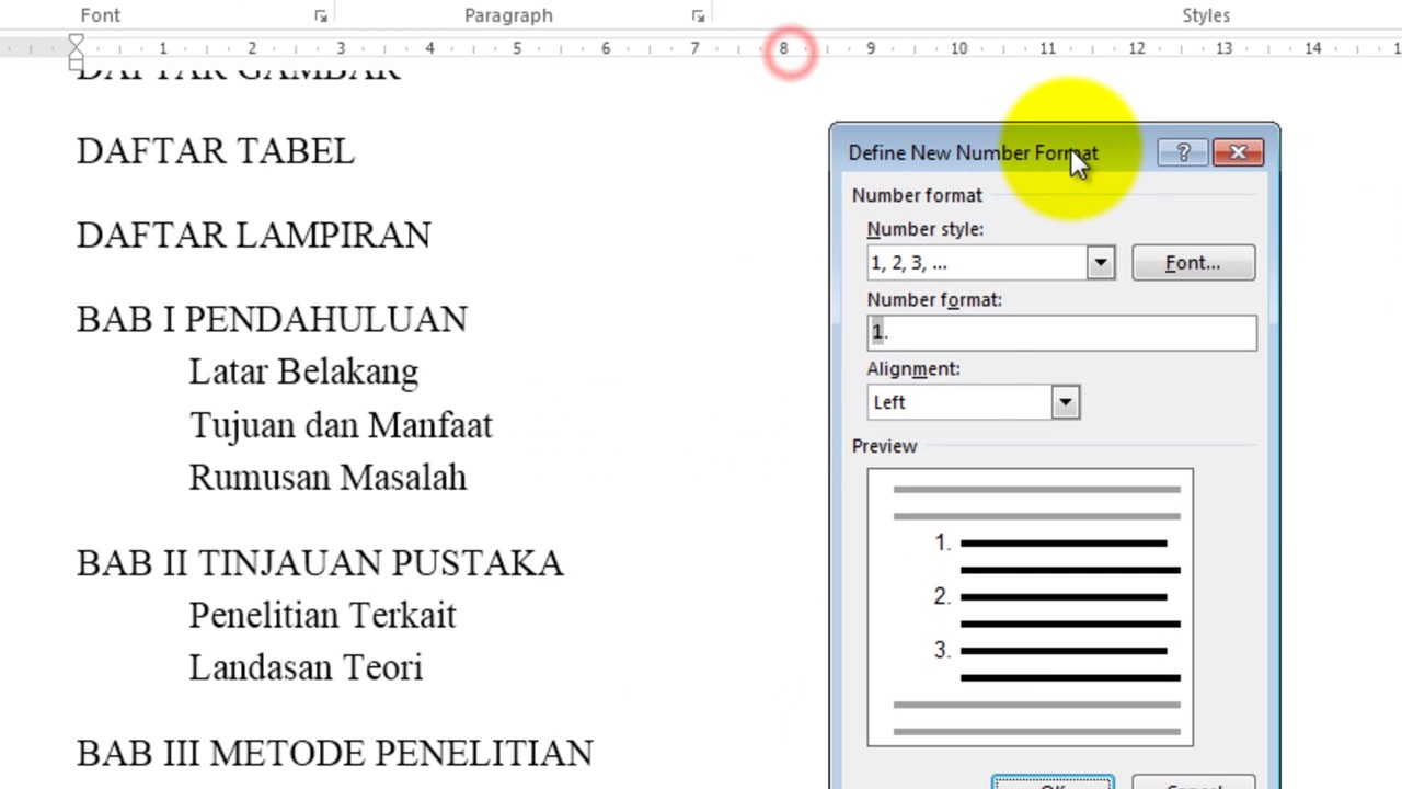 Cara Membuat Daftar Isi Otomatis dalam microsoft Word 2013