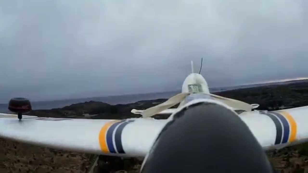 Bixler FPV 360 camera pan test in strong wind