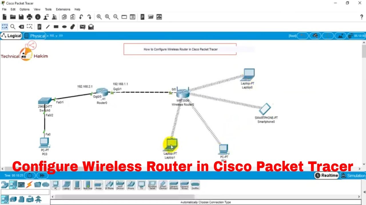 How to configure Wireless Router in cisco packet tracer | Technical Hakim  #Networking #PacketTracer - YouTube