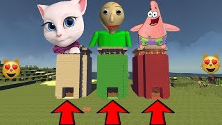 Jakou Mega Hustou Věž Si Vyberu V Minecraftutalking Angela, Baldi, Patrick