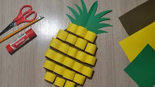 Объемная поделка. Как сделать ананас из бумаги. Творчество