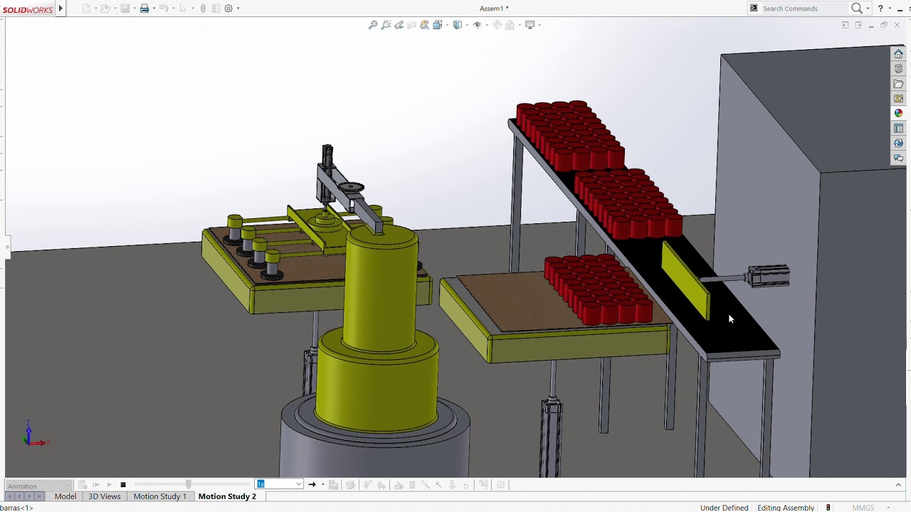 Paletizado de latas - simulación en SolidWorks 2017 - YouTube