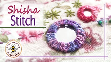 Shisha stitch mirror work hand embroidery tutorial