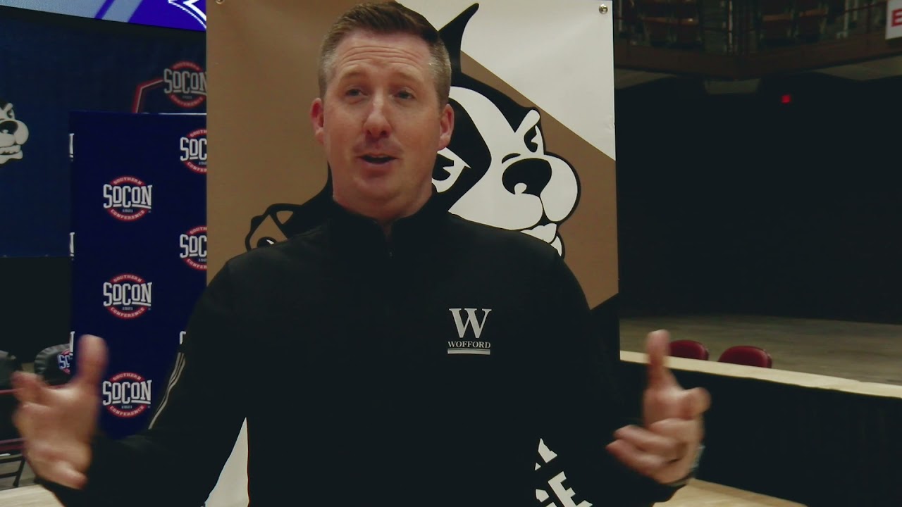 Coach McAuley at Southern Conference Media Day 2021