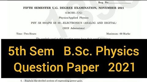 ELECTRONICS  ( ANALOG AND DIGITAL )         |       5th Semester    B.Sc. Physics     2021 #calicut