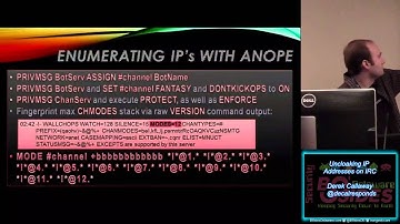 BSidesDE 2013 1 5 uncloaking ip addresses on irc derek callaway decalresponds