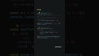 🌀 Shuffle Array &amp; String — JavaScript Magic Trick ✨ #javascript #coding #shorts