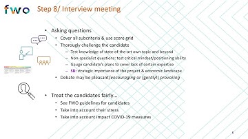 FWO Instruction Clip - Preparing the Interview Meeting (PhD Fellowship program)