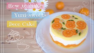 How to make orange design deco cake! | yunisweets Deco Cake