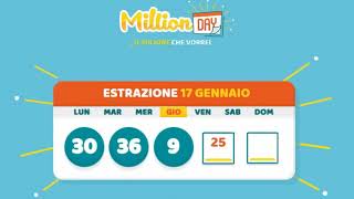 Estrazione MillionDAY 17 Gennaio 2019