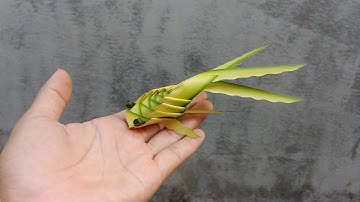 Hướng dẫn xếp cá vàng bằng lá dừa