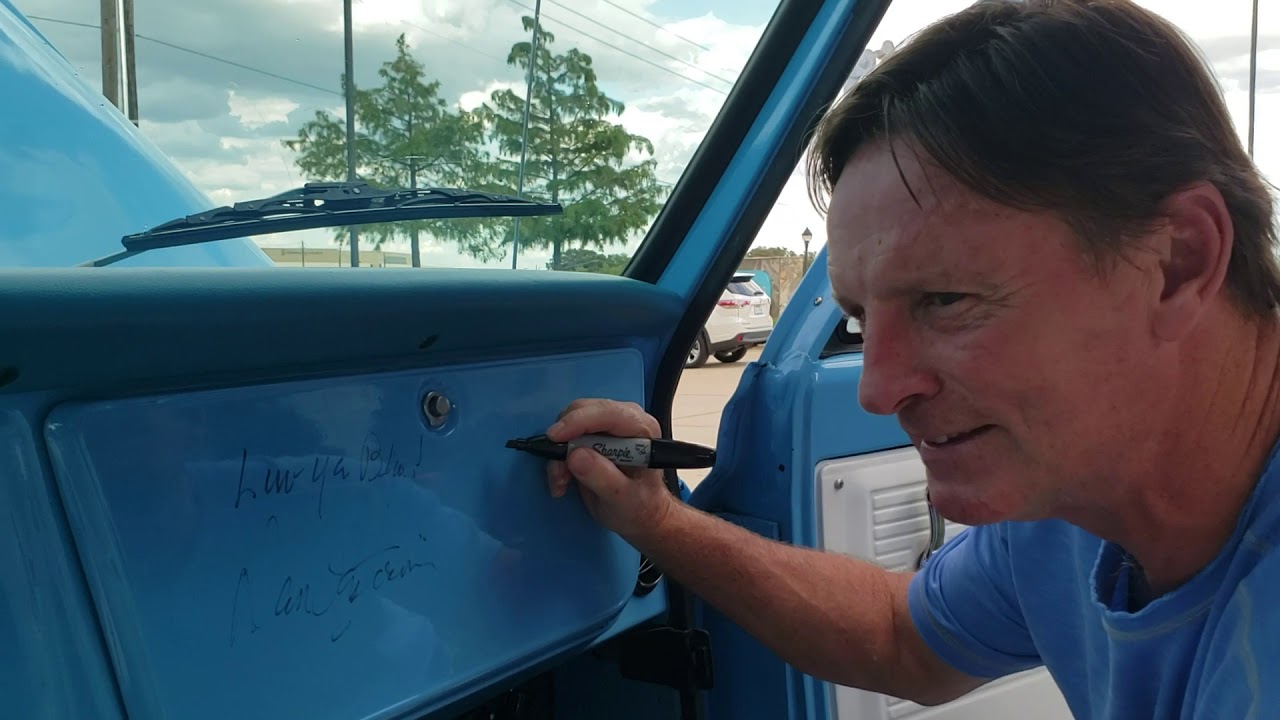 Mike Renfro signs 1968 Truck "The Catch"