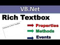 VB.Net Rich Textbox control | properties, Methods and events| vb.net windows programming