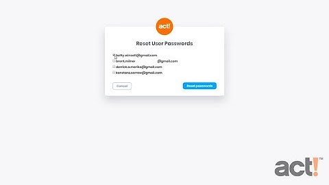 Act! Training Video - Resetting User Passwords
