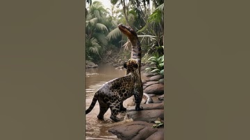 Wild leopard and python #ai #wildlife #panther #python #video #viral