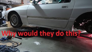 Mazda RX-7 transmission drain, Toe steering Eliminator Bushing Part 1