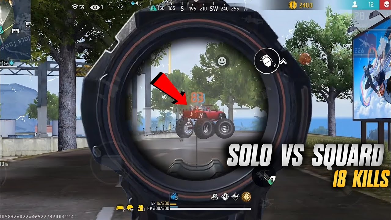 18 Kills Solo vs Squad in BR Rank | Free Fire God Level Gameplay ...