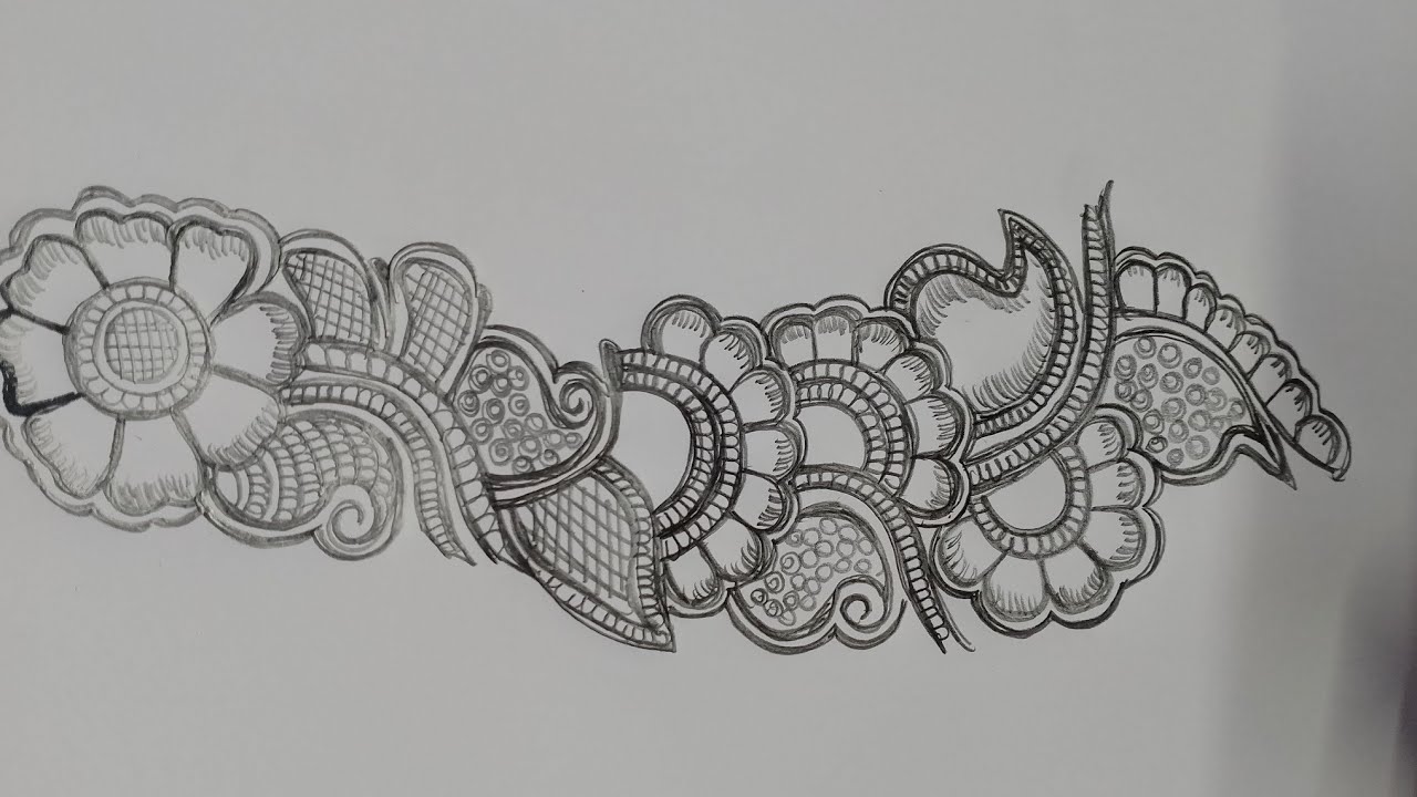 15  minutes pencil design for beginners mehndi design 