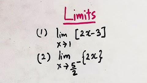 ~Limits~Concept based problems involving greatest Integer Function and fractional part function~