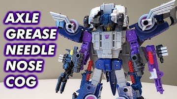 Transformers Legacy Fan Mode Combiner: Needlenose in Cog and Axlegrease Armor.