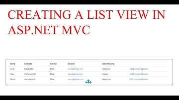 List View in ASP NET MVC