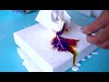 Color injection flower dip technique with Fiona Art - Acrylic Pouring, fluid art