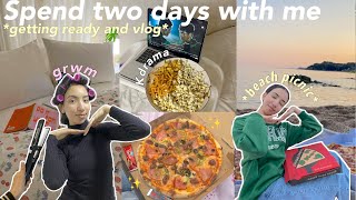 Vlog: spend two days with me 🌷✨(beach picnic🧺, Grwm 💞)دوزو معايا يومين من حياتي