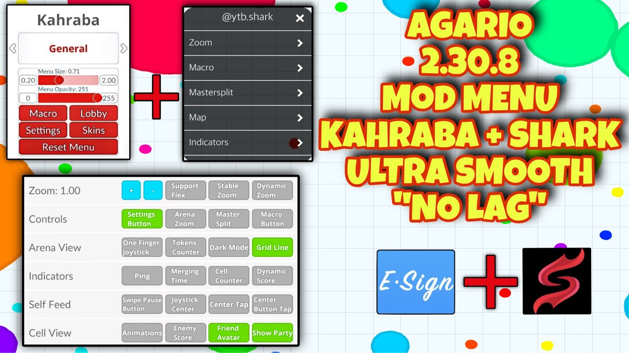 NEW MOD MENU 2.30.8  “FIX BUG & LAG” SMOOTH MACRO AGARIO MOBILE
