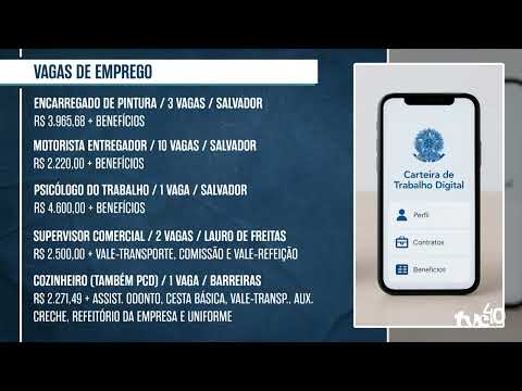SINEBAHIA ANNOUNCES JOB OPENINGS IN SALVADOR AND OTHER CITIES | TVE NEWS 10/06/2026