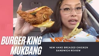 Burger Kings NEW Hand Breaded Chicken Sandwich Mukbang Carbang ~ Modern Dating Sucks