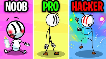 NOOB vs PRO vs HACKER In STICK WARS 2! (MAX LEVEL HENRY STICKMIN UNLOCKED!?)