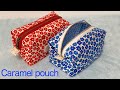 裏地付きキャラメルポーチの作り方♪100均カットクロス使用/簡単DIY  How to sew a Caramel pouch