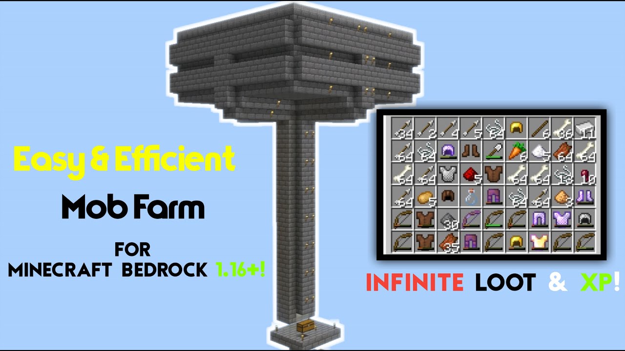 How To Make An Easy & Efficient Mob Farm For Minecraft Bedrock 1.16