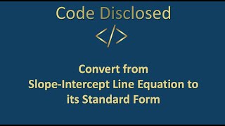 Slope-Intercept and Standard Line Equations Explained Using MATLAB