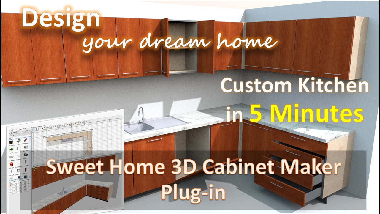 Design a Custom Kitchen in 5 Minutes | Sweet Home 3D Cabinet Maker ...