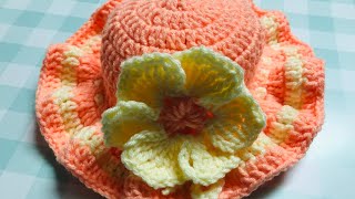 How to crochet a summer/springtime hat for girls/kids